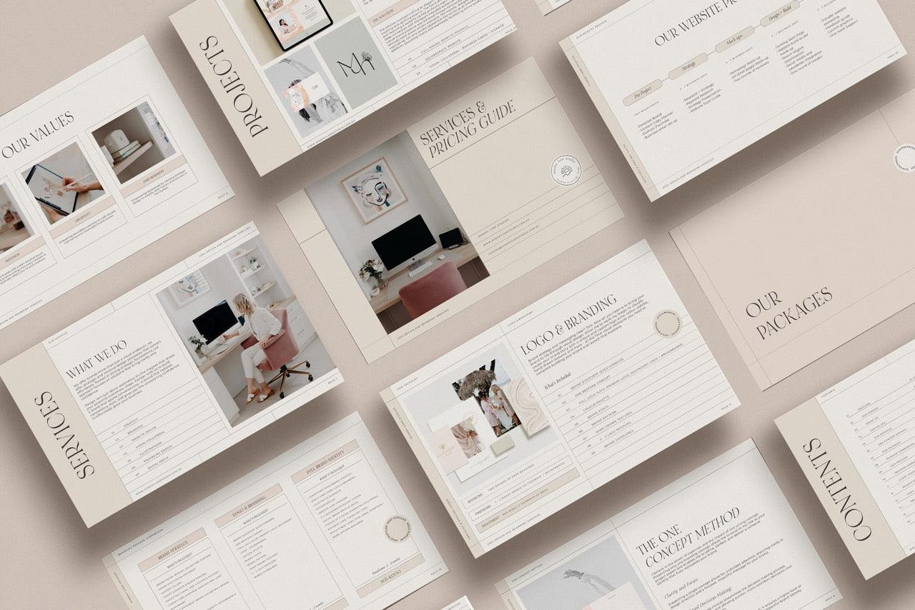 Service & Pricing Template in Canva by Sunday Lane Studio - Branding Design Templates Guidelines and more for Brand Graphic & Website Designers - Twenty Two